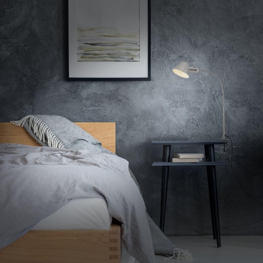 Brilo - Flexibele tafellamp met klem 1xE27/10W/230V zilver