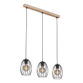 Brilo - Hanglamp aan een koord WAKTU 3xE27/60W/230V rubberen boom
