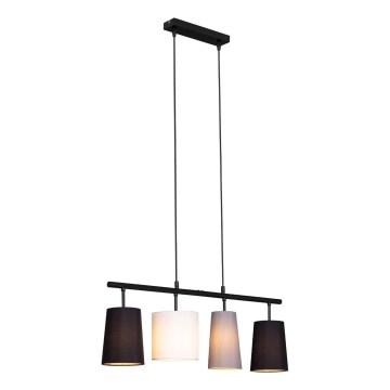 Brilo - Hanglamp aan kabel 4xE27/40W/230V zwart/grijs/wit