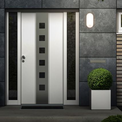 Brilo - LED buitenwandlamp met bewegings- en schemersensor RUCH LED/12W/230V IP65 wit