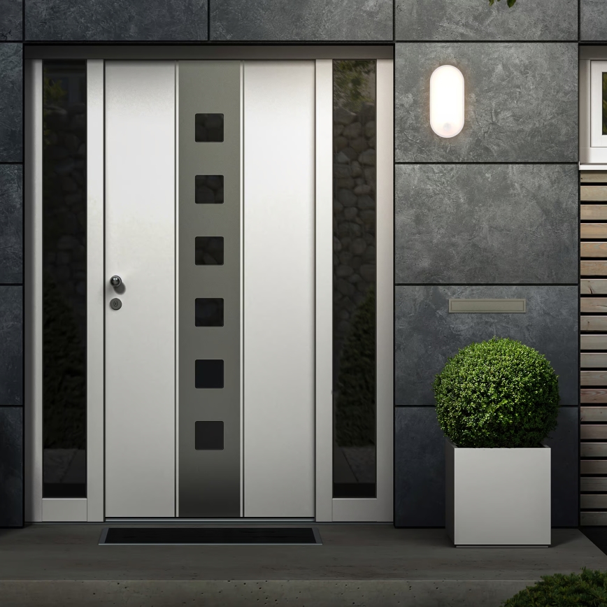 Brilo - LED buitenwandlamp met bewegings- en schemersensor RUCH LED/12W/230V IP65 wit