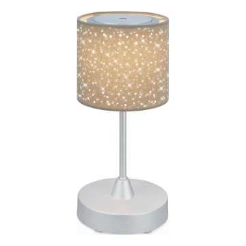 Brilo - LED Dimbaar oplaadbaar buitenshuis tafellamp LOLE LED/3W/5V 2000mAh IP44 zilver/beige