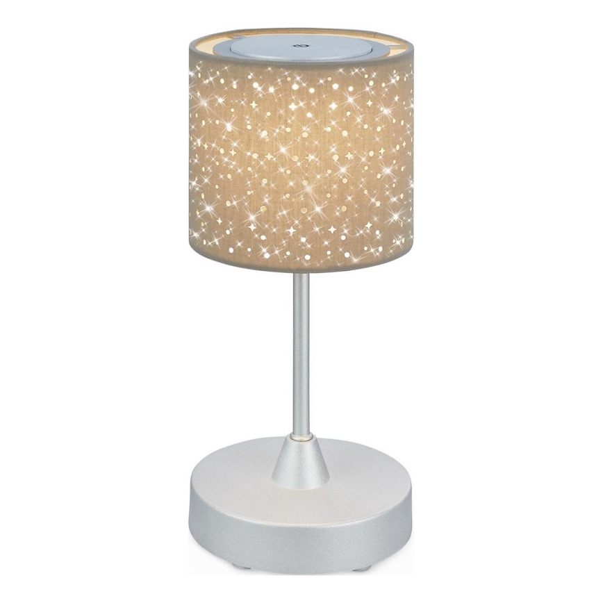 Brilo - LED Dimbaar oplaadbaar buitenshuis tafellamp LOLE LED/3W/5V 2000mAh IP44 zilver/beige