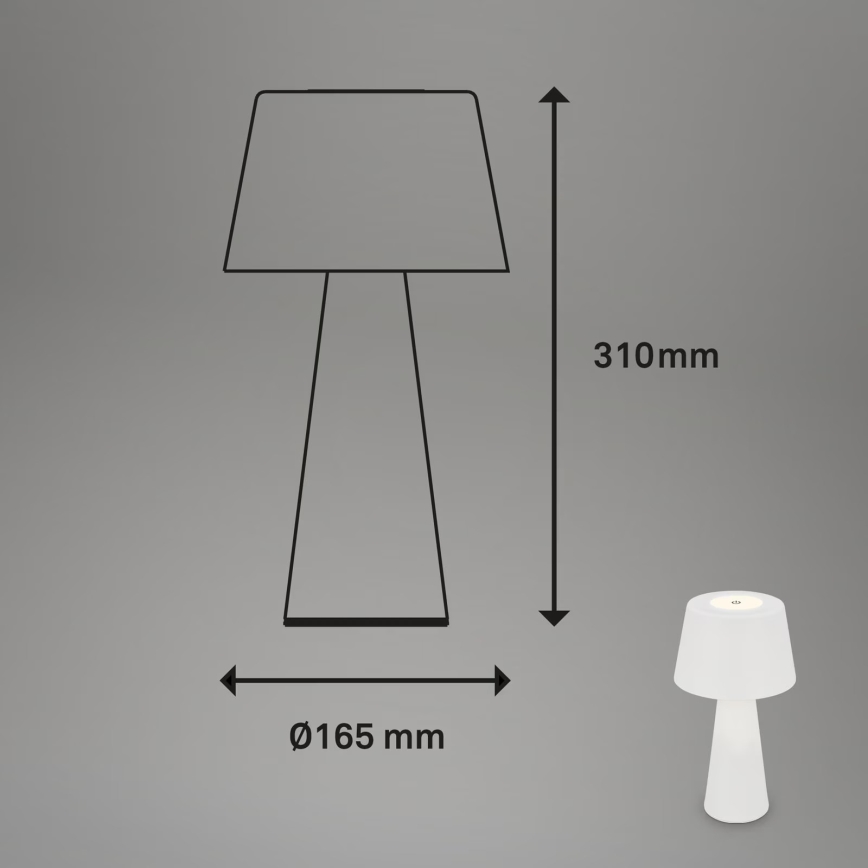 Brilo - LED Dimbaar rechargeable buitenshuis tafellamp LED/3,5W/5V IP44 wit