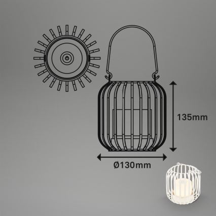Brilo - LED Dimbaar rechargeable buitenshuis tafellamp LED/2W/5V IP44 wit