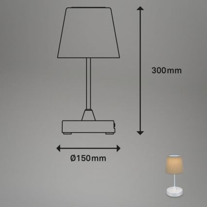 Brilo - LED Dimbaar oplaadbaar buitenshuis tafellamp LED/3W/5V IP44 zilver/beige