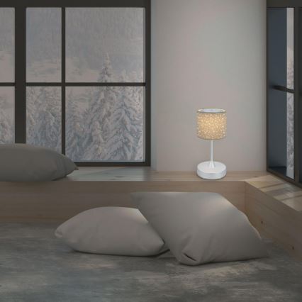 Brilo - LED Dimbaar oplaadbaar buitenshuis tafellamp LOLE LED/3W/5V 2000mAh IP44 zilver/beige
