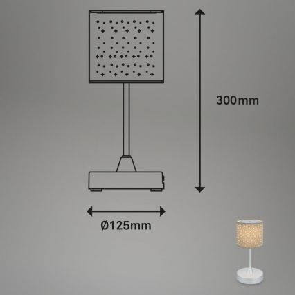 Brilo - LED Dimbaar oplaadbaar buitenshuis tafellamp LOLE LED/3W/5V 2000mAh IP44 zilver/beige