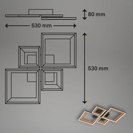 Brilo - LED Dimbare Opbouwlamp FRAME LED/38W/230V