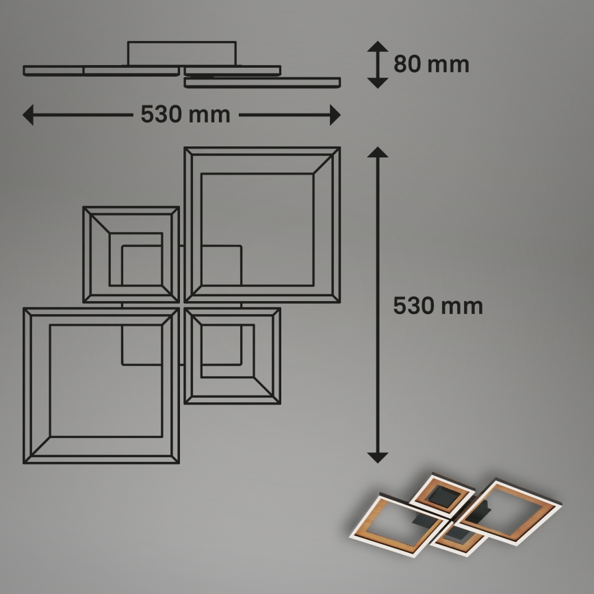 Brilo - LED Dimbare Opbouwlamp FRAME LED/38W/230V