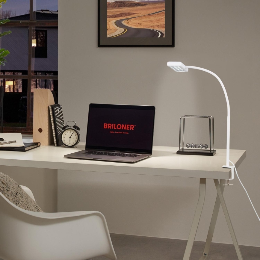 Brilo - LED Flexibel tafellamp met clip TRASNA LED/7,5W/230V wit