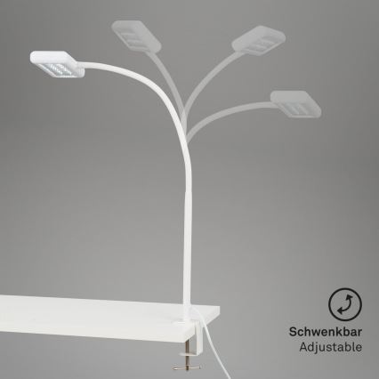 Brilo - LED Flexibel tafellamp met clip TRASNA LED/7,5W/230V wit