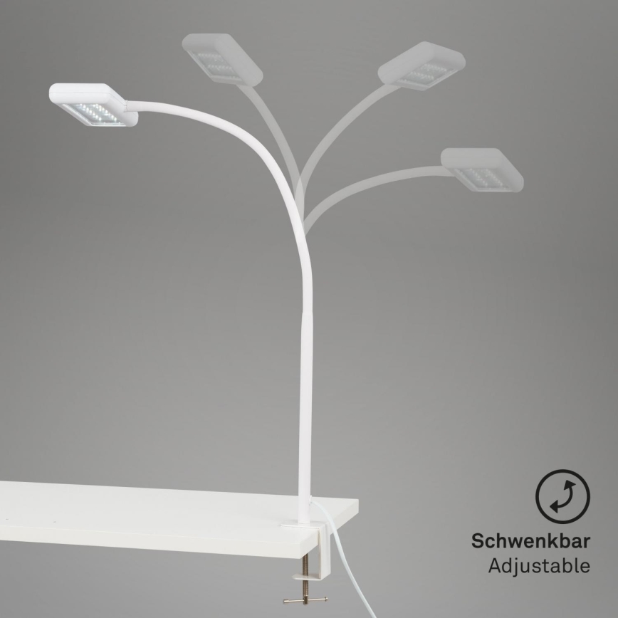 Brilo - LED Flexibel tafellamp met clip TRASNA LED/7,5W/230V wit