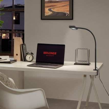 Brilo - LED Flexibel tafellamp met clip TRASNA LED/7,5W/230V zwart