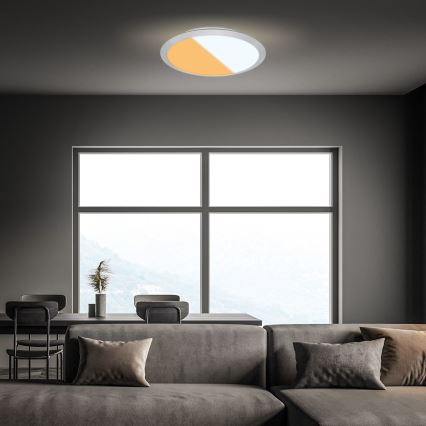 Brilo - LED Badkamer plafondlamp CTS LED/21W/230V 3000/4000K IP44 Ø 37 cm mat chroom