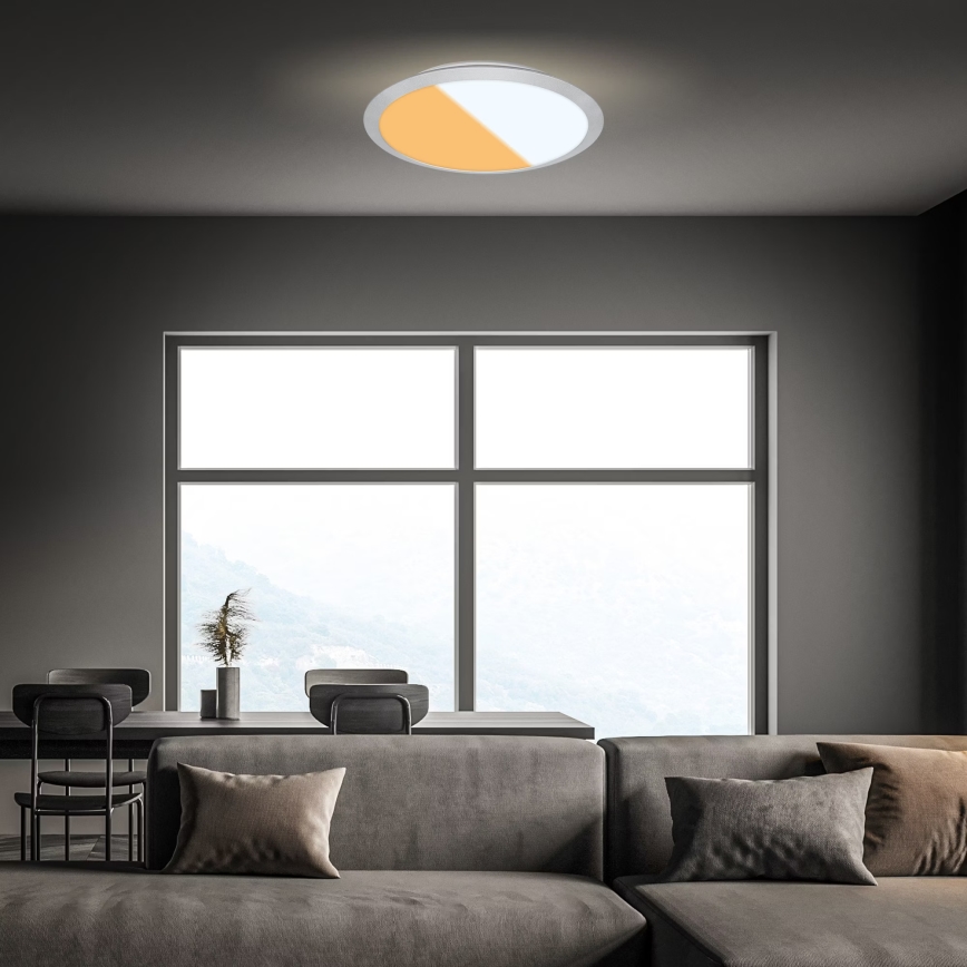 Brilo - LED Badkamer plafondlamp CTS LED/21W/230V 3000/4000K IP44 Ø 37 cm mat chroom