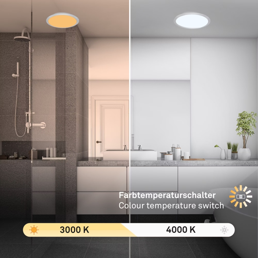 Brilo - LED Badkamer plafondlamp CTS LED/21W/230V 3000/4000K IP44 Ø 37 cm mat chroom