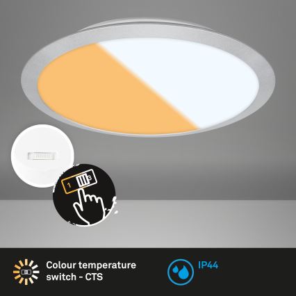 Brilo - LED Badkamer plafondlamp CTS LED/21W/230V 3000/4000K IP44 Ø 37 cm mat chroom