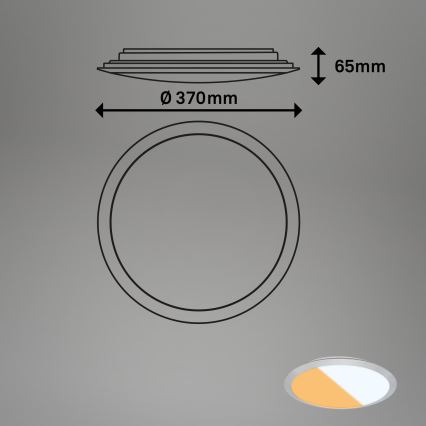 Brilo - LED Badkamer plafondlamp CTS LED/21W/230V 3000/4000K IP44 Ø 37 cm mat chroom