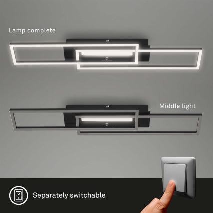 Brilo - LED Opbouwlamp FRAME 2xLED/20W/230V zwart