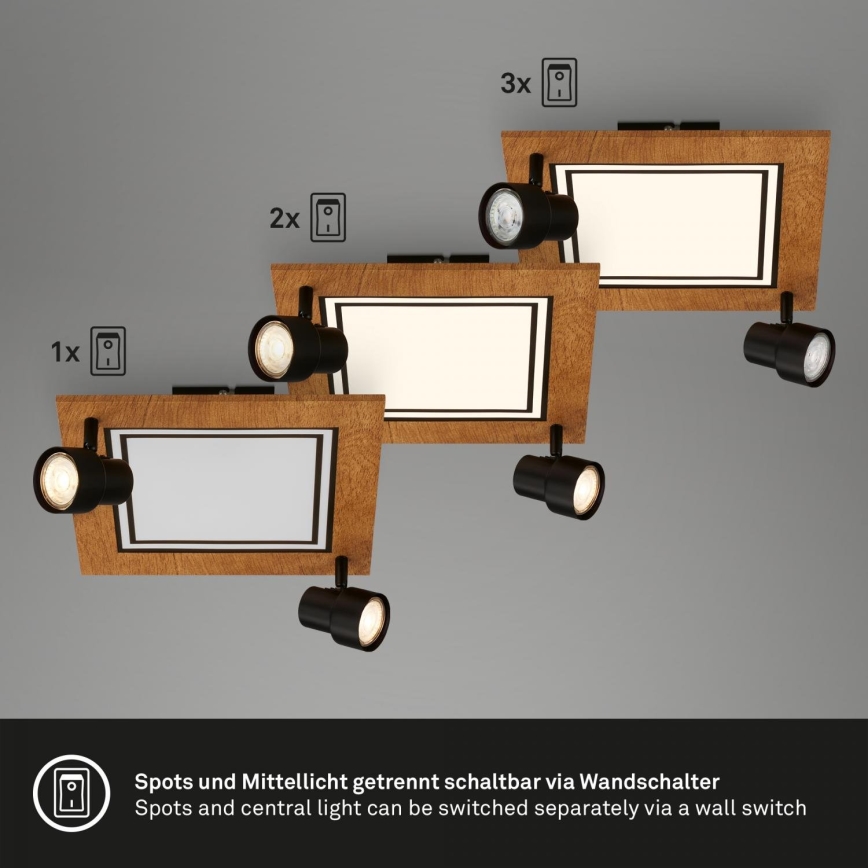 Brilo - LED Plafondlamp LED/12W/230V + 2xGU10/9W 3000K