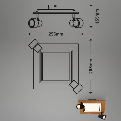 Brilo - LED Plafondlamp LED/12W/230V + 2xGU10/9W 3000K