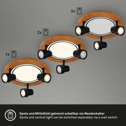 Brilo - LED Plafondlamp LED/12W/230V + 3xGU10/9W 3000K