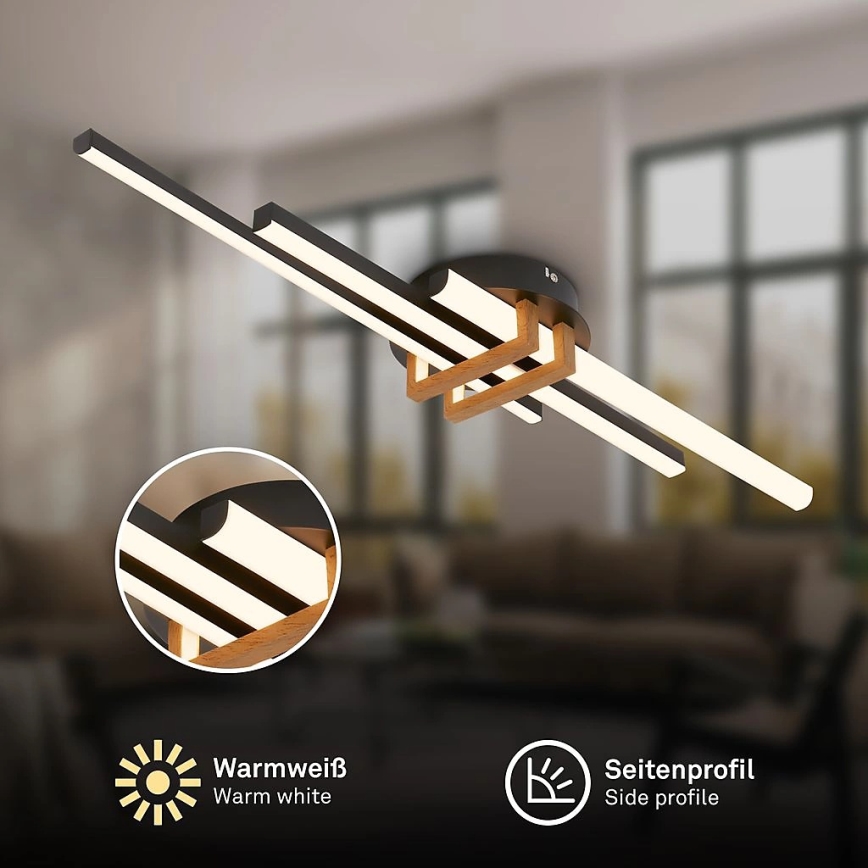 Brilo - LED-plafondlamp TINKA LED/21W/230V 3000K zwart