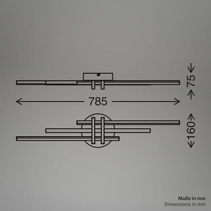 Brilo - LED-plafondlamp TINKA LED/21W/230V 3000K zwart