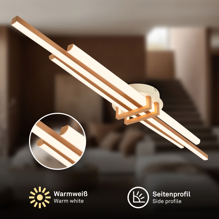 Brilo - LED plafondlamp TINKA LED/30W/230V 3000K koperkleurig