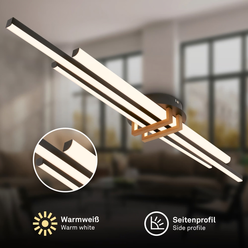 Brilo - LED plafondlamp TINKA LED/30W/230V 3000K zwart