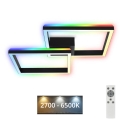 Brilo - LED RGBW Dimbare bevestigde hanglamp FRAME 2xLED/17W/230V 2700-6500K + afstandsbediening