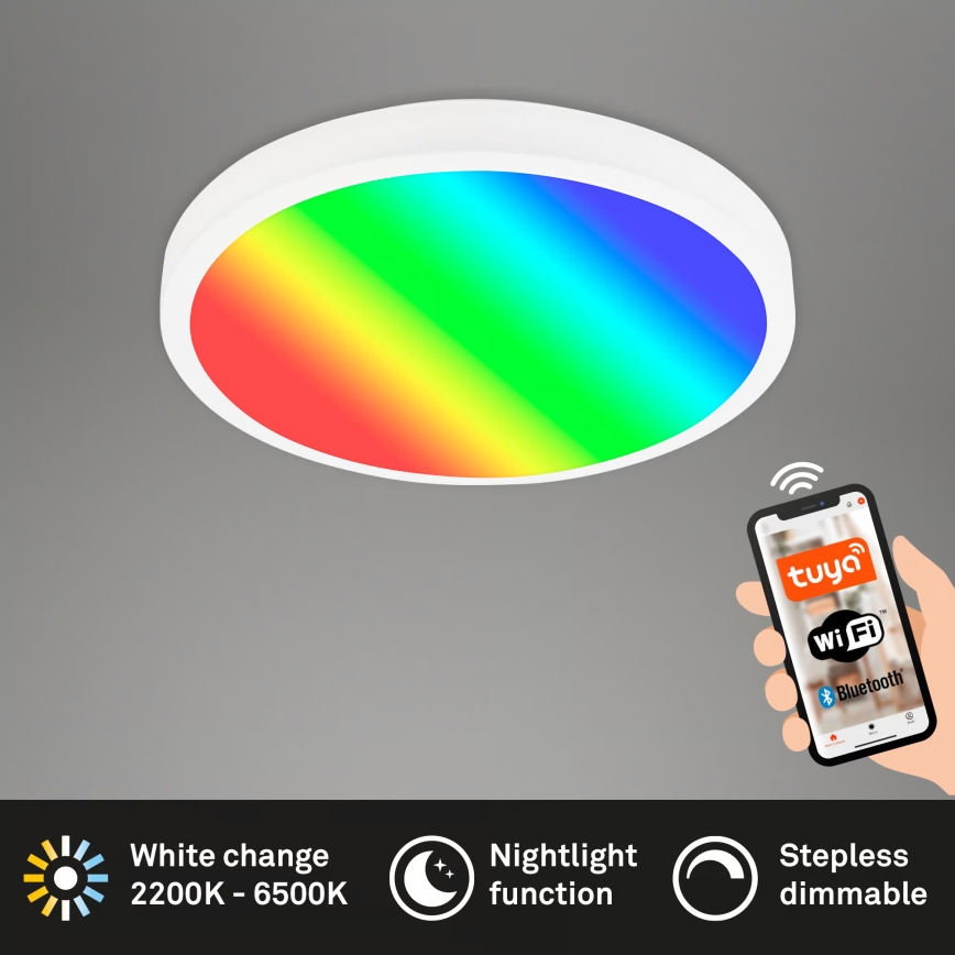 Brilo - Dimbare LED RGBW plafondlamp LED/20W/230V 2200-6500K Wi-Fi Tuya Ø 27 cm