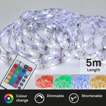 Brilo - LED RGBW dimbare strip 6,5m LED/22W/230V + afstandsbediening