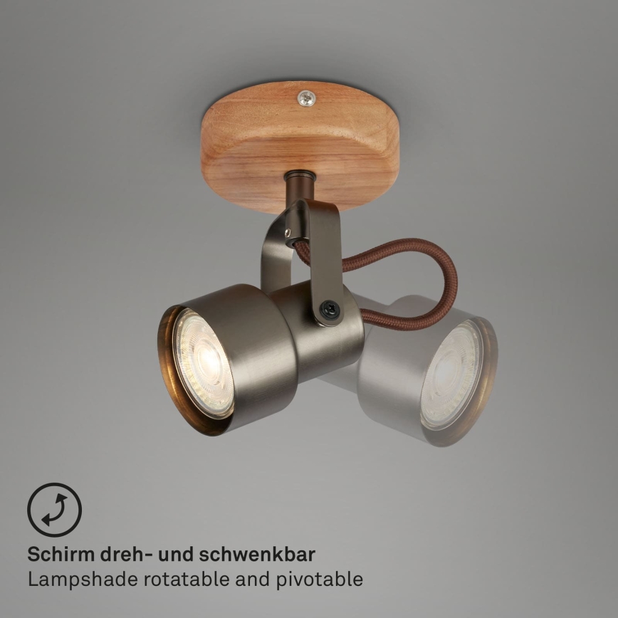 Brilo - LED-spot TAHUN 1xGU10/5W/230V bruin
