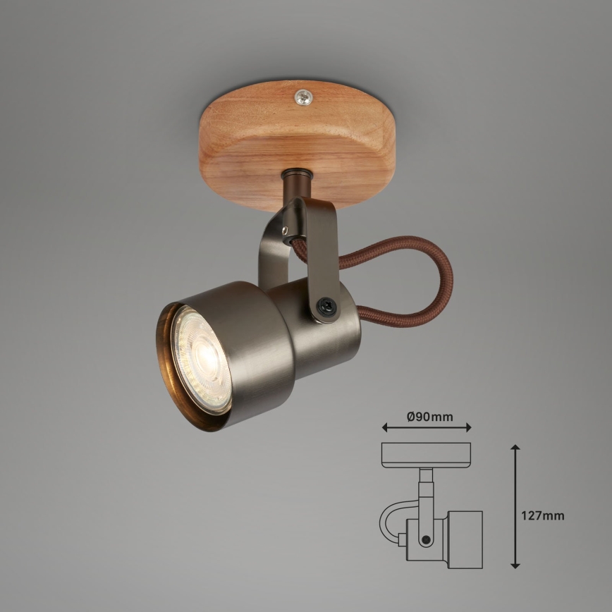 Brilo - LED-spot TAHUN 1xGU10/5W/230V bruin
