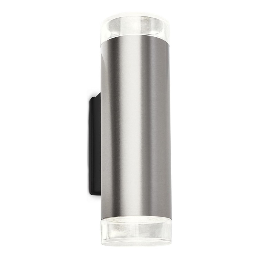 Brilo - LED Wandlamp voor buiten 2xGU10/4,7W/230V IP44 4000K mat chroom