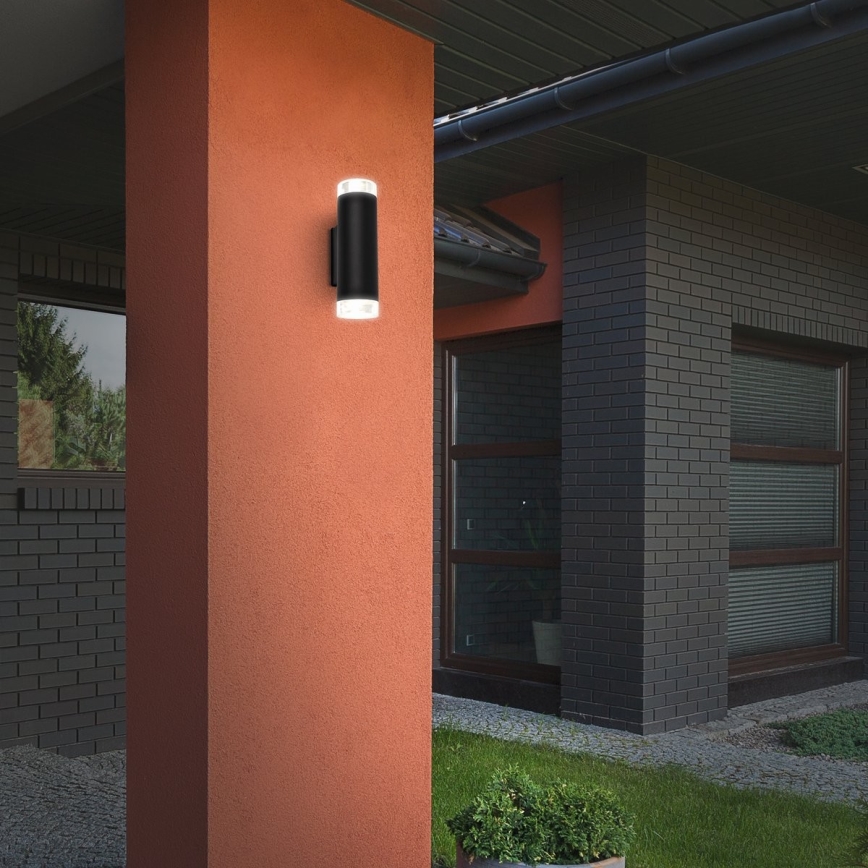 Brilo - LED Wandlamp voor buiten 2xGU10/4,7W/230V IP44 4000K zwart