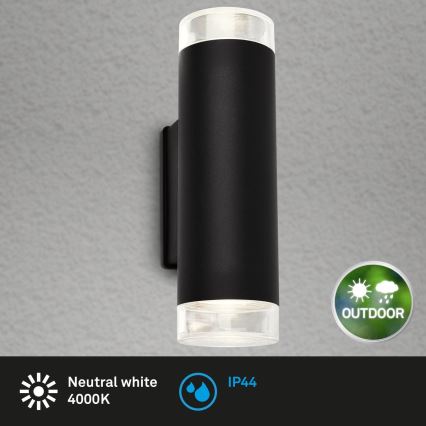 Brilo - LED Wandlamp voor buiten 2xGU10/4,7W/230V IP44 4000K zwart