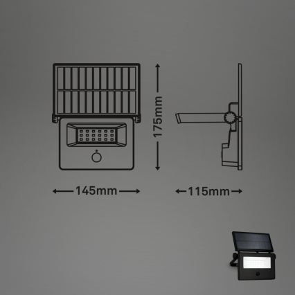 Brilo - LED-zonneschijnwerper met sensor LED/5W/5,5V IP54 1200 mAh