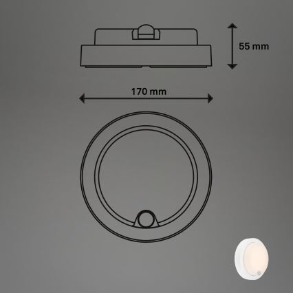 Brilo - Oplaadbare LED-muurlamp voor buiten met bewegingssensor LED/4W/5V 4400 mAh IP44 wit