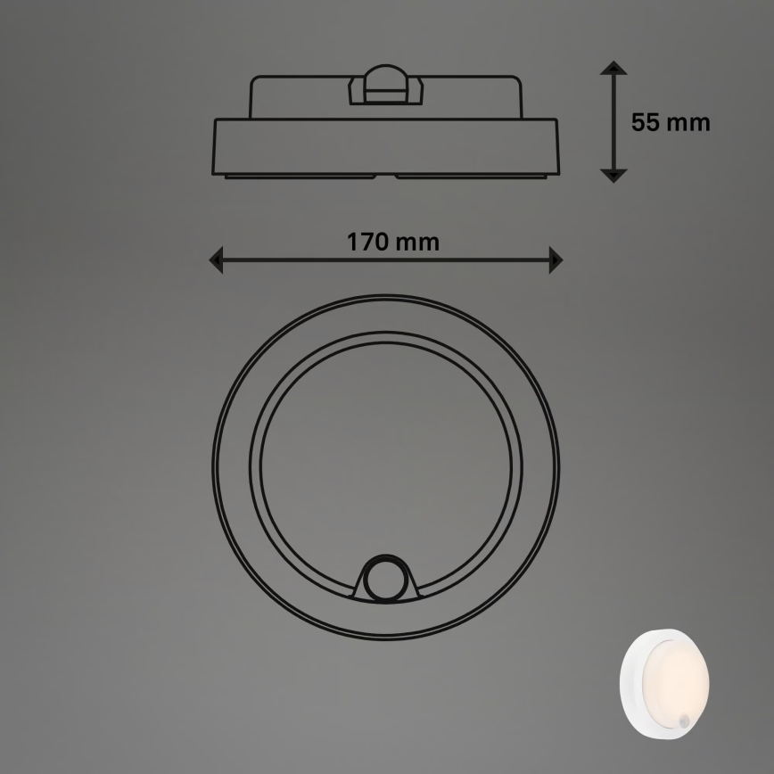 Brilo - Oplaadbare LED-muurlamp voor buiten met bewegingssensor LED/4W/5V 4400 mAh IP44 wit