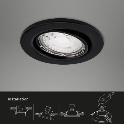 Brilo - SET 3x Hangende LED Badkamer plafond verlichting 1xGU10/5W/230V IP23 zwart