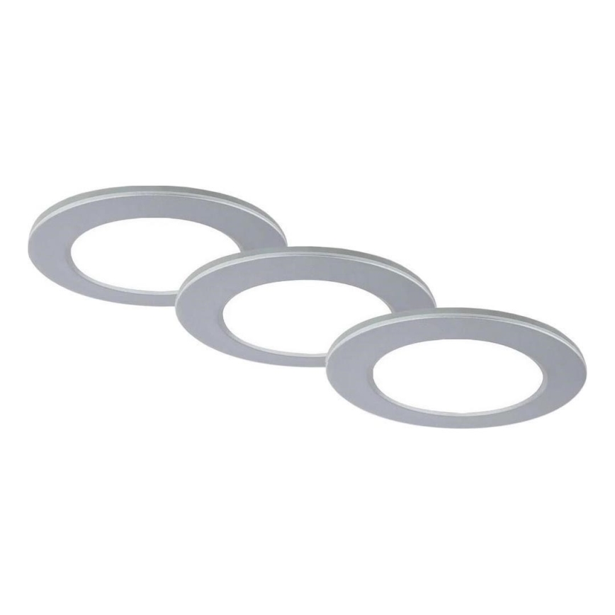 Brilo - SET 3x Hangende LED Badkamer plafond verlichting LED/4W/230V IP44 3000/4000K zilver