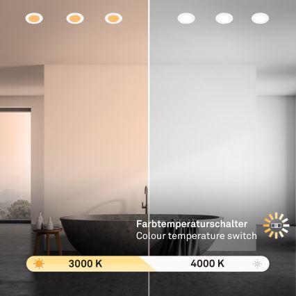 Brilo - SET 3x Hangende LED Badkamer plafond verlichting LED/4W/230V IP44 3000/4000K wit