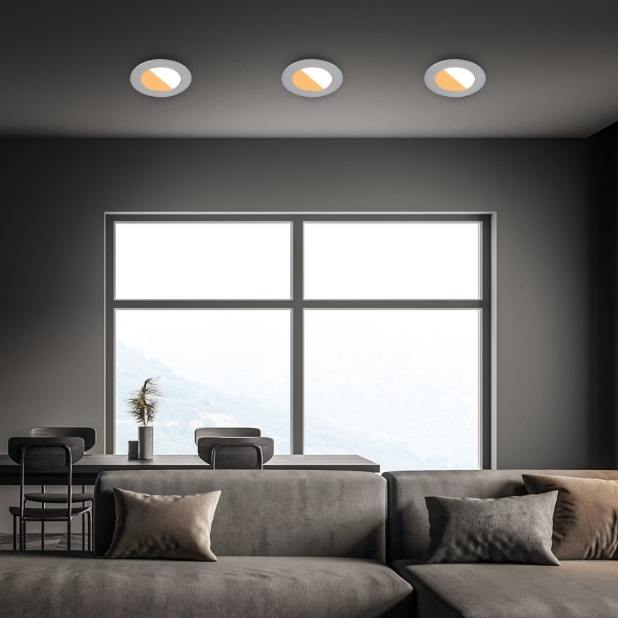 Brilo - SET 3x Hangende LED Badkamer plafond verlichting LED/4W/230V IP44 3000/4000K zilver