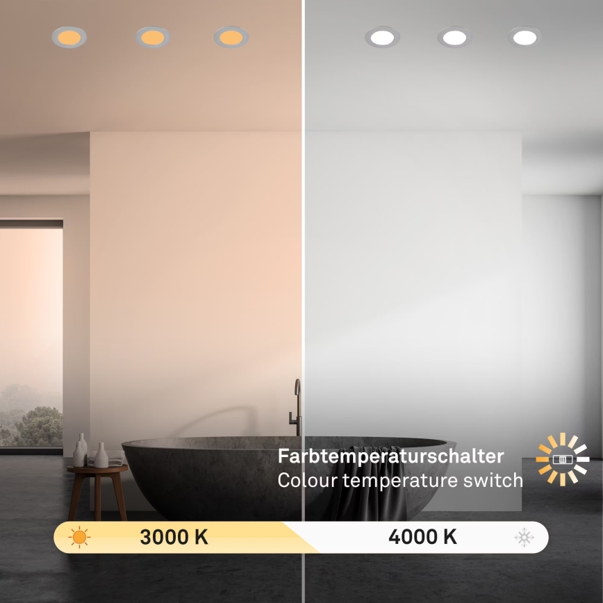 Brilo - SET 3x Hangende LED Badkamer plafond verlichting LED/4W/230V IP44 3000/4000K zilver