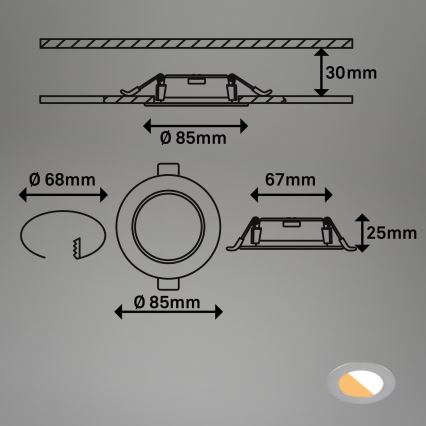 Brilo - SET 3x Hangende LED Badkamer plafond verlichting LED/4W/230V IP44 3000/4000K zilver