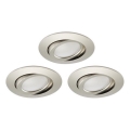 Brilo - SET 3x LED dimbare badkamer inbouwspot LED/5W/230V IP23 mat chroom