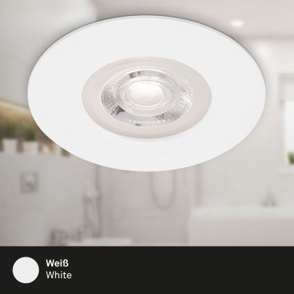 Brilo - SET 4x Hangende LED Badkamer plafond verlichting LED/4,9W/230V IP44 wit